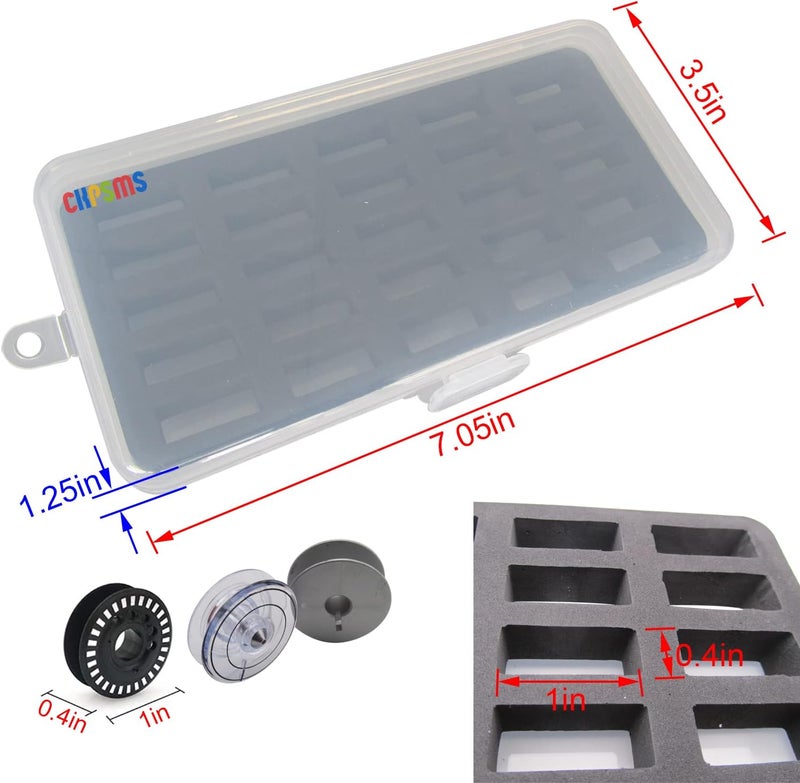 ckpsms Brand -# BB-25B Box 2Pack Bobbin Case for Jumbo (M Size) Bobbin (Box Only) Hold 50PCS Bobbins (Type:50 Holes (for Jumbo Bobbin)) - Image 2