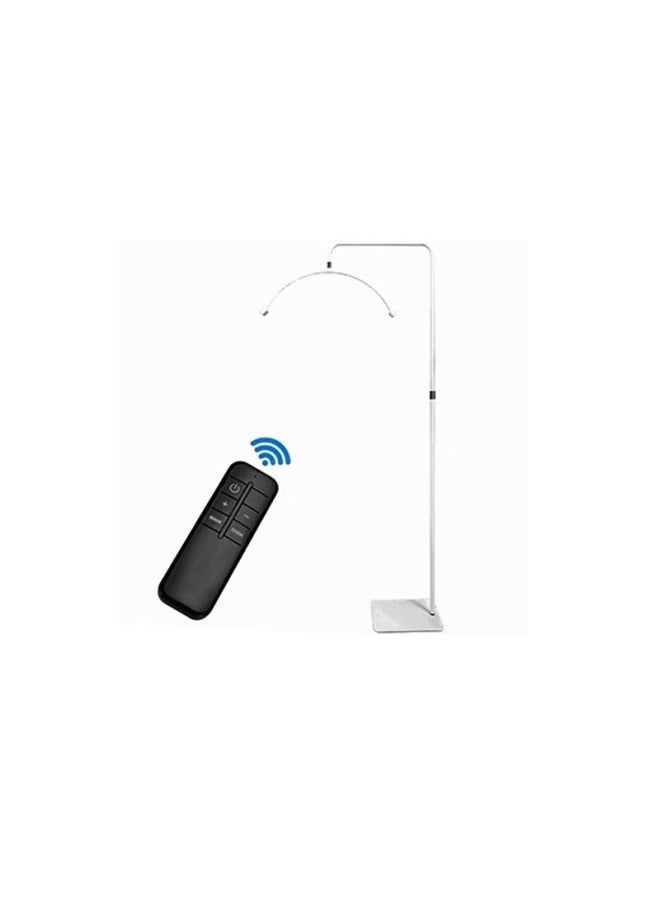 LED Half Moon Beauty Light Beauty Pattern Embroidered Eyebrow Face Care Special Repair Light U-shaped Floor Lamp With Remote Control-Specifications:23inch Moon Light (pink)  - Image 3