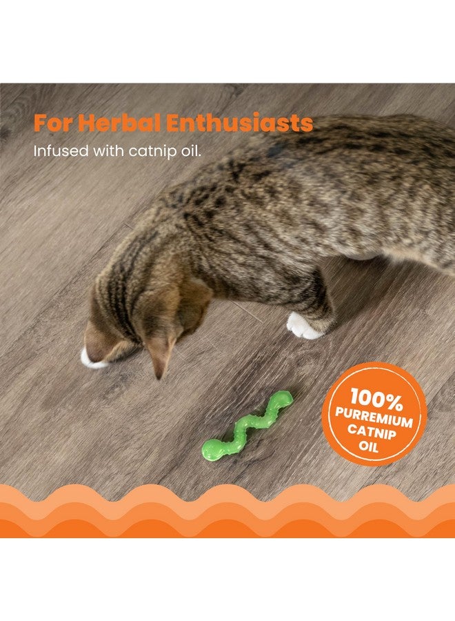 Catstages Orkakat Wiggle Worm Dental Catnip Cat Chew Toy, Assorted Color - Image 3