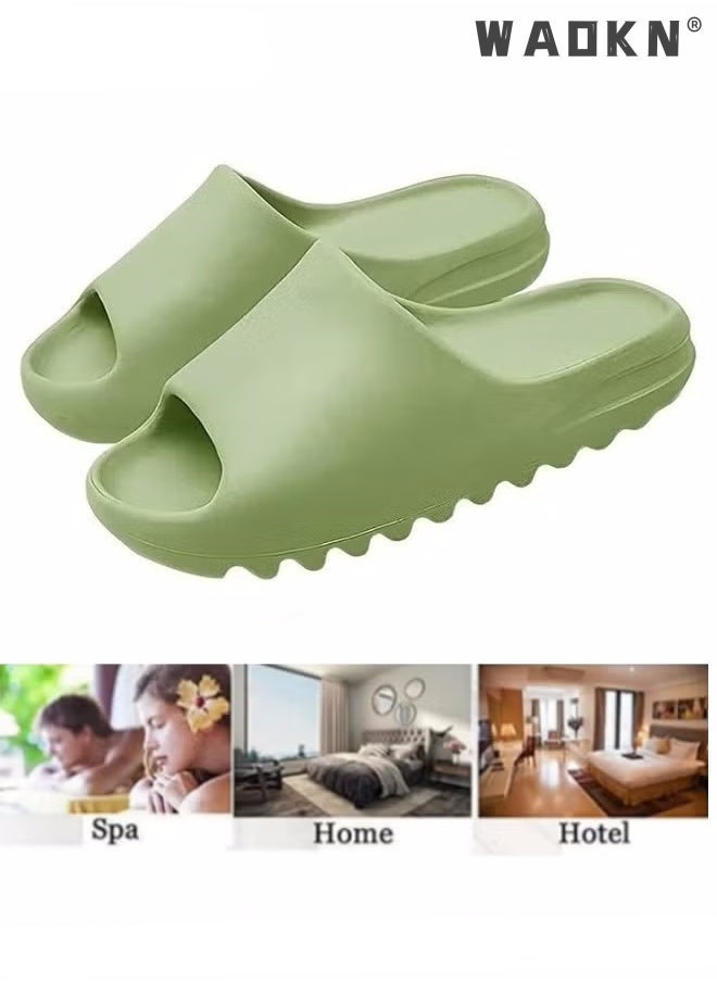 WAOKN Unisex House Shoes Non-Slip thick Soft Platform Slide Sandals for Women Men Indoor Outdoor Shower Bathroom Slipper for Adult , Anti-slip Flat Sandal Slippers For Bathroom Or Indoor Use  - Image 1