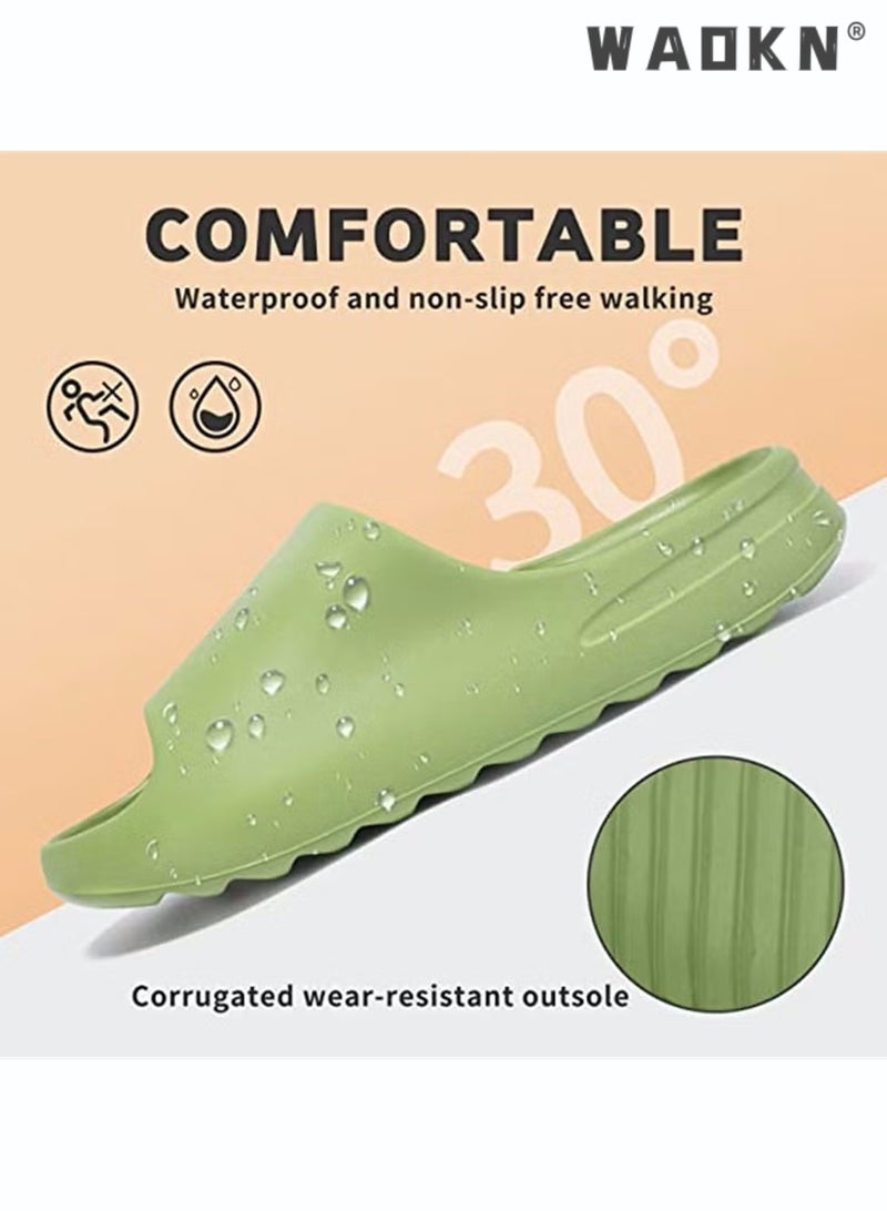 WAOKN Unisex House Shoes Non-Slip thick Soft Platform Slide Sandals for Women Men Indoor Outdoor Shower Bathroom Slipper for Adult , Anti-slip Flat Sandal Slippers For Bathroom Or Indoor Use  - Image 3
