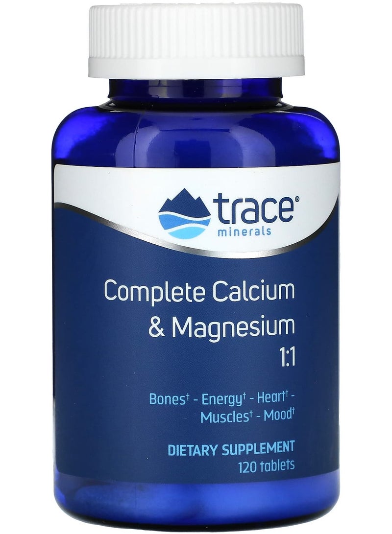 Trace Minerals Complete Calcium & Magnesium 1:1, 120 Tablets