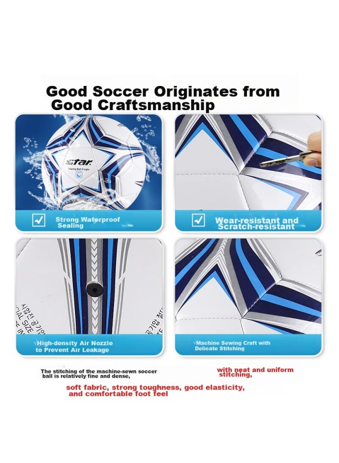 Star Soccer Ball Size 5 For Adults And Youth Training, Durable, Wear-resistant, Lightweight Sb8145l-07 - Image 4
