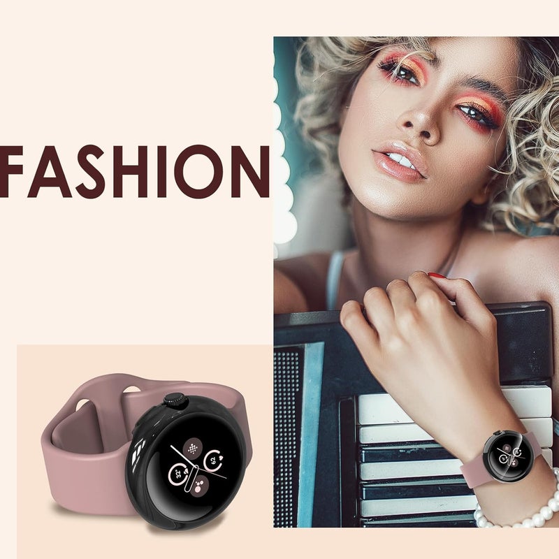 Simpeak 5Pack Soft Screen Protector Bumper Case Compatible with Google Pixel Watch 2 2023 Pixel Watch 1 41mm Smartwatch Full Protection High Sensitivity  BlackClearSilverGoldRose Gold - Image 4