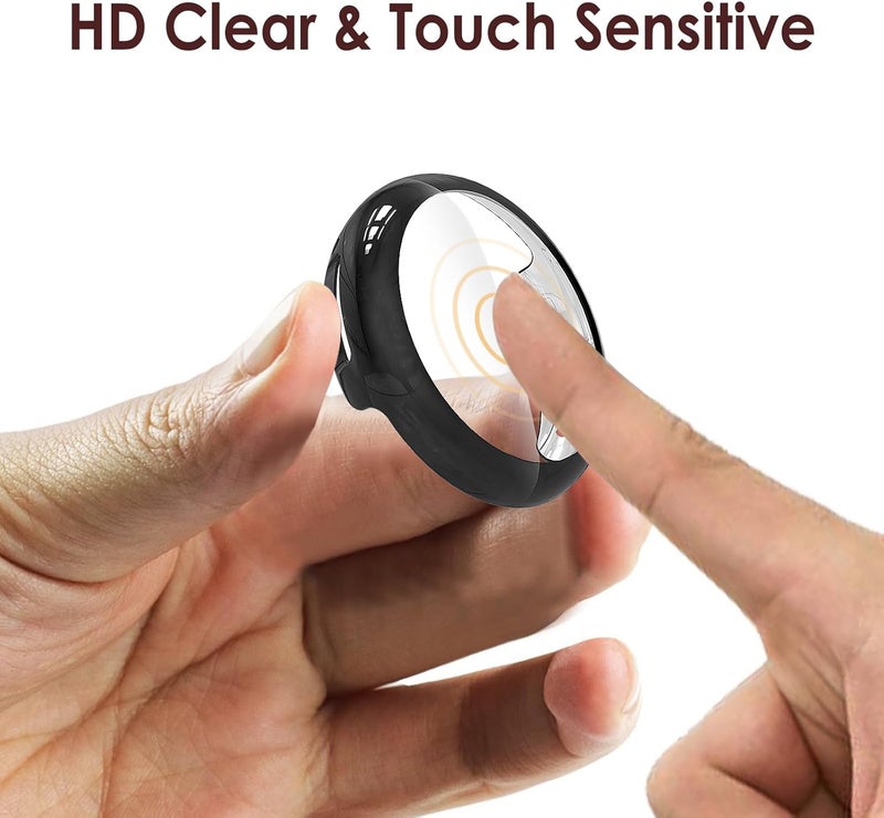 Simpeak 5Pack Soft Screen Protector Bumper Case Compatible with Google Pixel Watch 2 2023 Pixel Watch 1 41mm Smartwatch Full Protection High Sensitivity  BlackClearSilverGoldRose Gold - Image 3