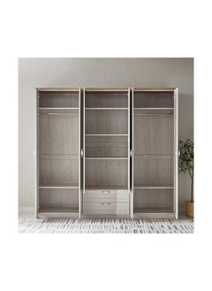 Brooklyn 6-Door Wardrobe with 2 Drawers and Mirror 240 x 220 x 55 cm - pzsku/Z93D890618AF5C7250D01Z/45/_/1711529566/6f803d2c-10f1-4e90-9f03-5a4cb4ac411d