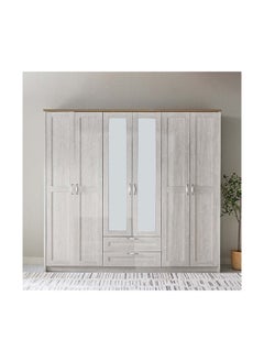 Brooklyn 6-Door Wardrobe with 2 Drawers and Mirror 240 x 220 x 55 cm - pzsku/Z93D890618AF5C7250D01Z/45/_/1711529569/ba67709f-9094-4596-9978-1b858b4be17a