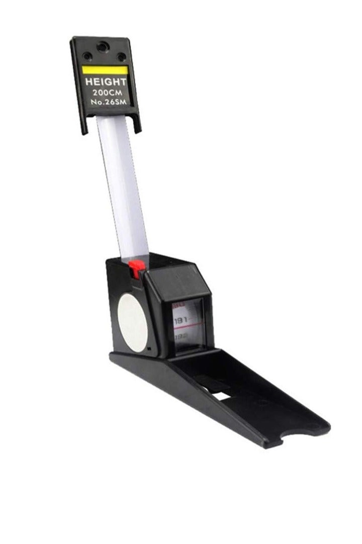 BWWNBY 2M Rotating Ruler, Wall Mounted Metal Tape Measure, Self-Curving Motion Gauge, Retractable Tape Measure Ruler, Height Measurement (Black) - Image 2