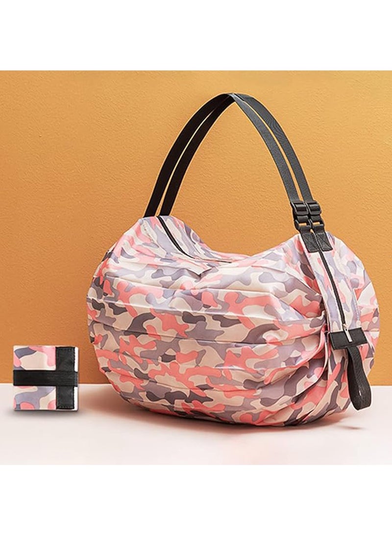 1 Pack Portable Reusable Grocery Bags, Folding Tote Shopping Bag Fits in Pocket, Washable Waterproof Tote Bags Shoulder Bags ﻿  - Image 3