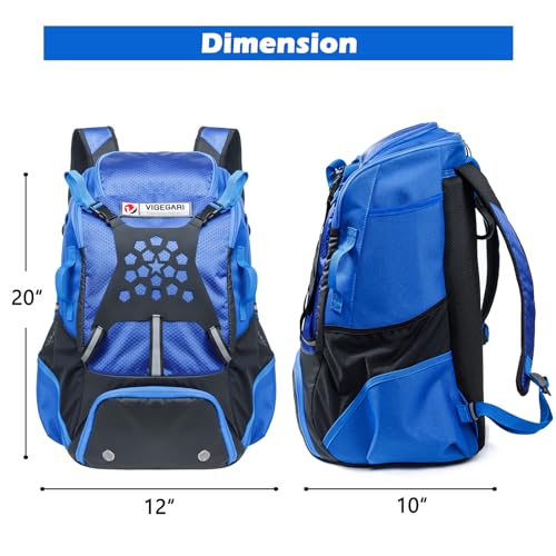 VIGEGARI Youth Baseball Backpack for Boys, Bat Bag, Softball Bag, T-Ball, Softball Equipment & accessories for Bat, Glove Holder, Helmet, Shoes Compartment, Baseball Gifts for Youth and Adults. - Image 2
