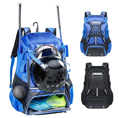 VIGEGARI Youth Baseball Backpack for Boys, Bat Bag, Softball Bag, T-Ball, Softball Equipment & accessories for Bat, Glove Holder, Helmet, Shoes Compartment, Baseball Gifts for Youth and Adults. - Image 1
