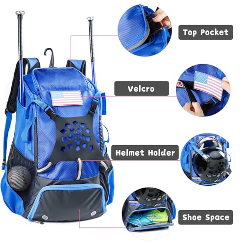VIGEGARI Youth Baseball Backpack for Boys, Bat Bag, Softball Bag, T-Ball, Softball Equipment & accessories for Bat, Glove Holder, Helmet, Shoes Compartment, Baseball Gifts for Youth and Adults. - Image 5