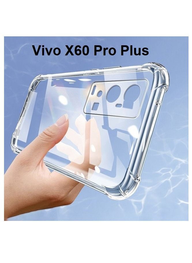 Risen Vivo X60 Pro Plus Clear Cover Case soft TPU Transparent Silicone Gel Back Protective Case shock Absorbent Reinforced Corner for Vivo X60 Pro+ Clear 