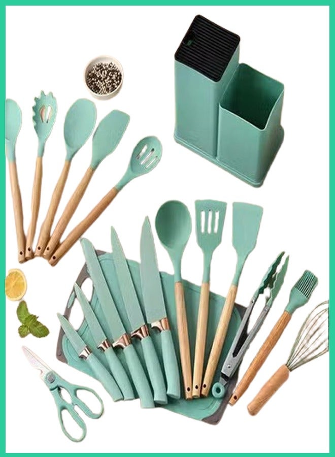 Premium 19-Piece Silicone Kitchen Utensil Set - Heat Resistant, Non-Stick Cooking Tools with Holder | Durable & BPA-Free  - Image 3