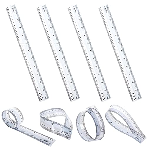 CertBuy 36 Pack Flexible Ruler 12 Inch, Plastic Clear Bendable Rulers, Unbreakable Clear Rulers- Shatterproof Bendy Straight Ruler for School Classroom, Home, or Office - Image 1