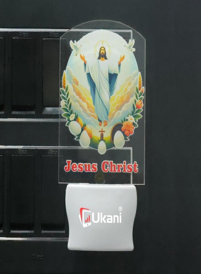 UKANI® Jesus Christ Design Single Color White Light UV Multi Color Print Night Lamp for Bed Room/Home/Office/Gift - Image 2