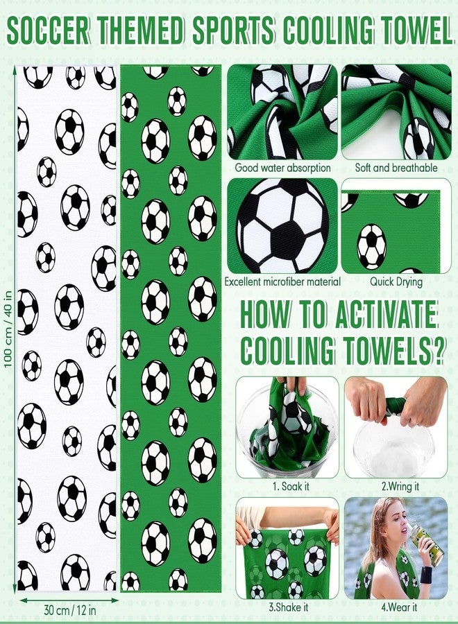 Reallnaive 18 Pcs Soccer Party Gift Set Include 6 Soccer Plastic Cups Bulk with Lid Straw 6 Soccers Cooling Towel 6 Soccers Transparent Goodie Bag for Sport Birthday Team Party Favors - Image 4