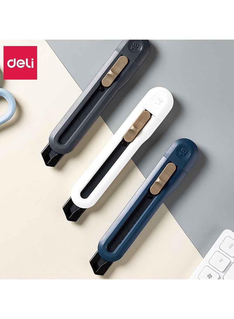 Deli Nusign ENS062 Heavy-Duty Snap-Off Cutter with SK5 Edge & Breakaway Cover - Blue - Image 2