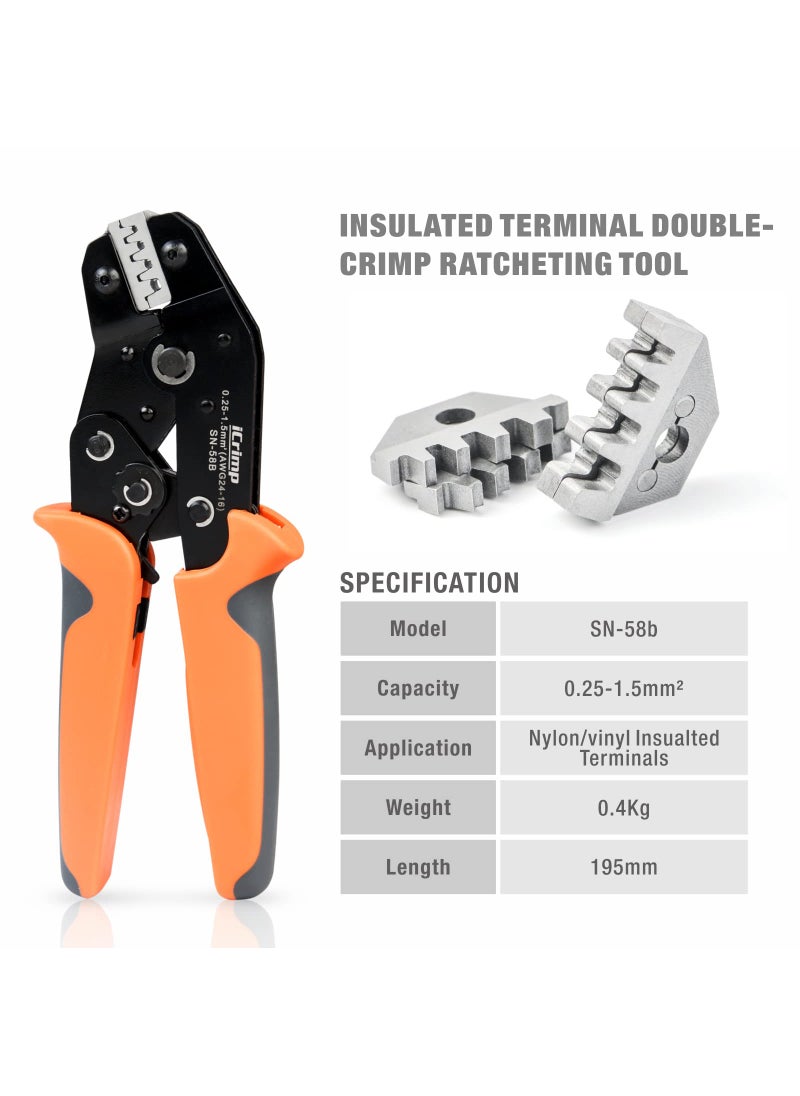 IWISS iCrimp SN-58B 0.25-1.5MM², AWG24-16 Non-insulated Crimper for Dupont Jumper Wire EPS PCIE SATA PINS MOLEX JST Terminals  - Image 2