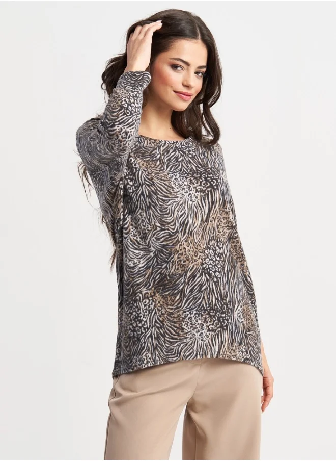 هايليز Animal Print Knit Top