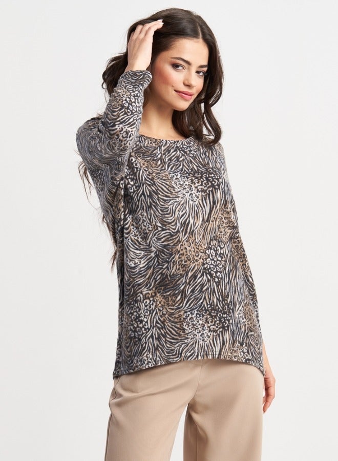 HaILYS Animal Print Knit Top - Image 1