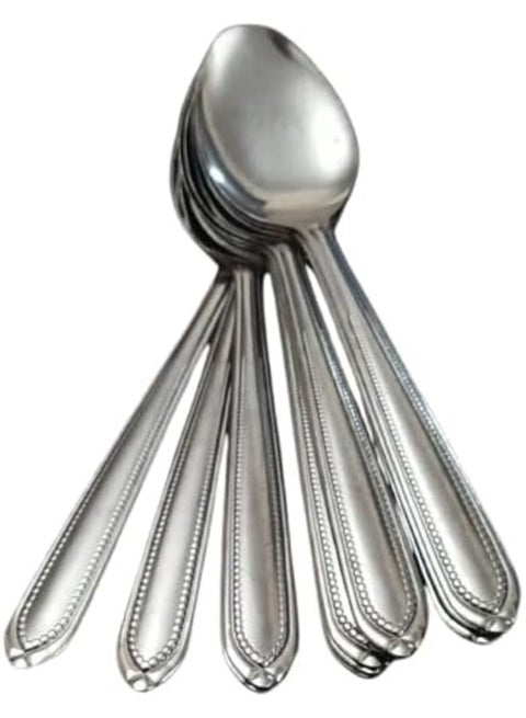 12 Piece Large Stainless Steel Food Spoons -Silver