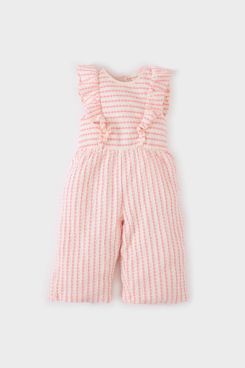DeFacto Pink BabyGirl Baby Girl Striped Sleeveless Jumpsuit Casual - Image 5