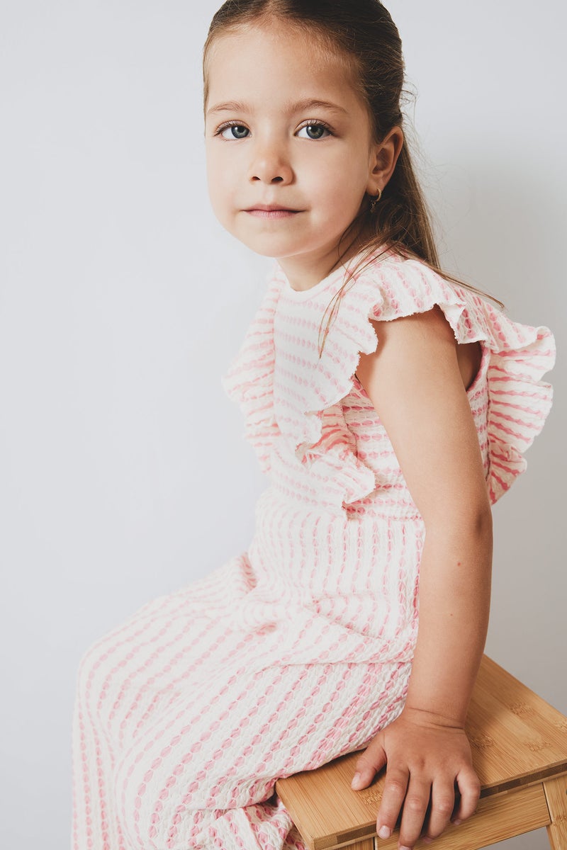 DeFacto Pink BabyGirl Baby Girl Striped Sleeveless Jumpsuit Casual - Image 4