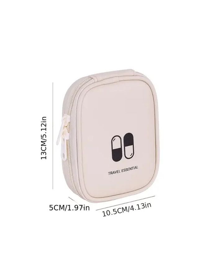 Brown Portable Medicine Organizer Multi Compartment First Aid Kit Travel Case - Image 4