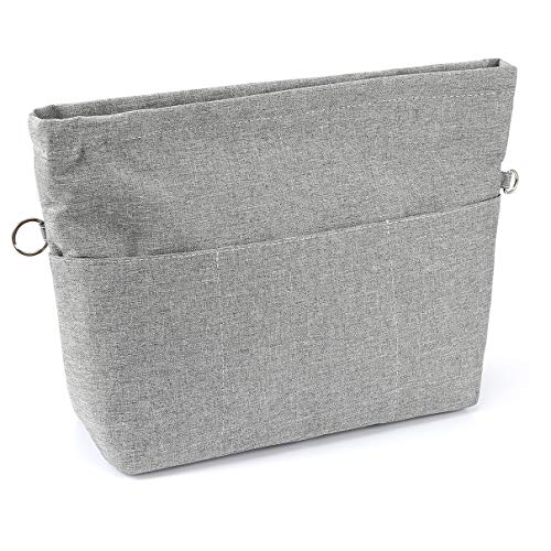 VANCORE Purse Bag Organizer Insert with 13 Pockets, Handbag and Tote Bag Inside Shaper with Zipper (Grey, Large) - Image 1