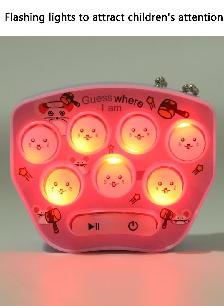 Pocket Mini Whack-a-mole Game Console Adult Children Parent-child Interactive Leisure Puzzle Cute Cartoon Toy With Keychain  - Image 4