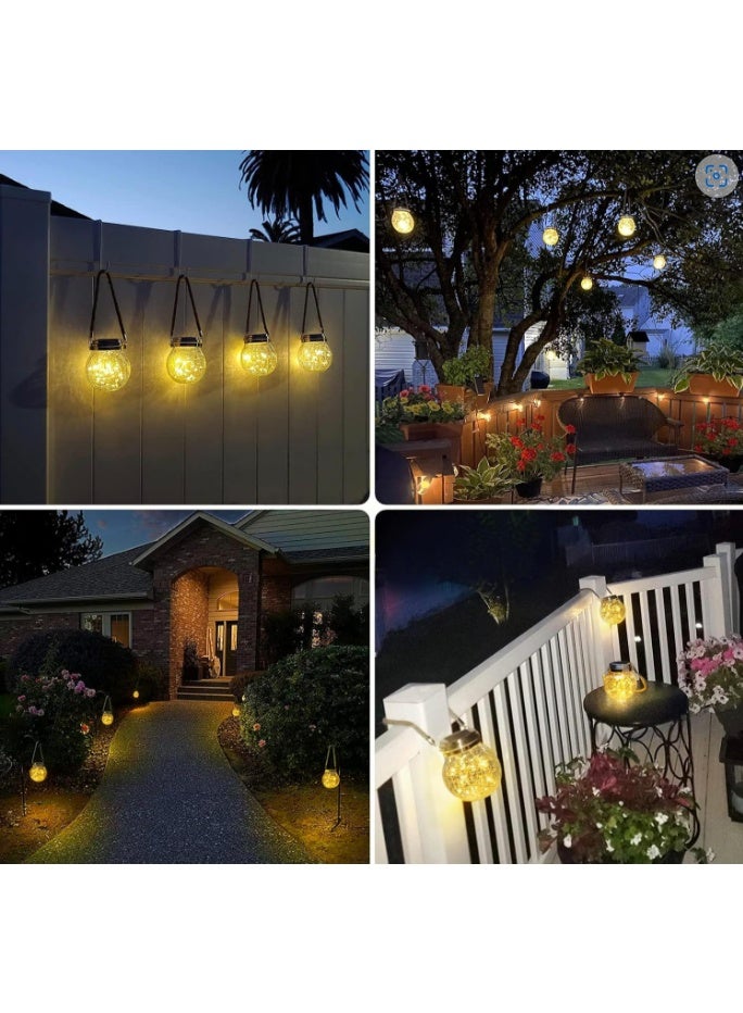 GOGOGO Solar Lantern, 2 Pack Halloween Christmas Outdoor Lanterns with 30 LED Waterproof Garden Decor Patio Solar Lights Outdoor Decorative Backyard Solar Lanterns Outdoor Hanging ( Warm Light ) - Image 3