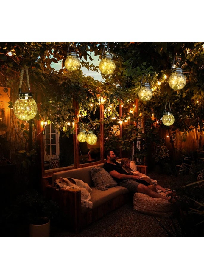 GOGOGO Solar Lantern, 2 Pack Halloween Christmas Outdoor Lanterns with 30 LED Waterproof Garden Decor Patio Solar Lights Outdoor Decorative Backyard Solar Lanterns Outdoor Hanging ( Warm Light ) - Image 2