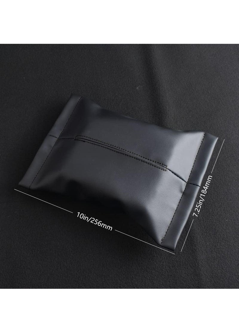 Car Tissue Holder Napkin Holders Leather Tissue Box for Visor Screen Backseat Dashboard Armrest Box - Image 2