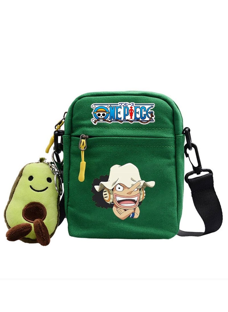 KUYING Anime One Piece Luffy Skew Straddle Bag Small Square Bag One Shoulder Backpack 