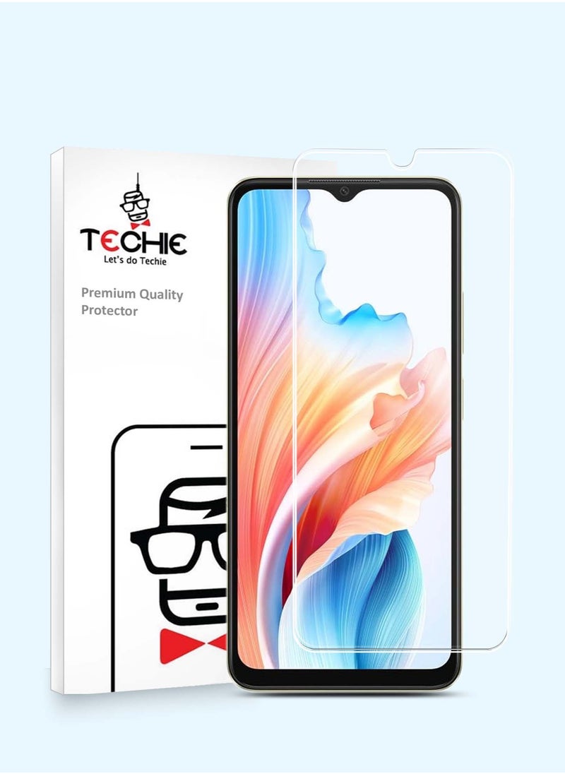 Techie - HD Tempered Glass Screen Protector for Oppo A38 - Anti Reflection Anti Bubbles 9H Hardness 0.33 mm Rounded Edges Easy Installation - Image 1