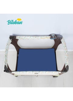 Biloban Biloban Pack and Play Sheets Fitted, 2 Pack Portable Playard Sheets, Ultra Soft Microfiber Pack and Play Sheets | Mini Crib Sheet, White & Navy, Preshrunk  - Image 3