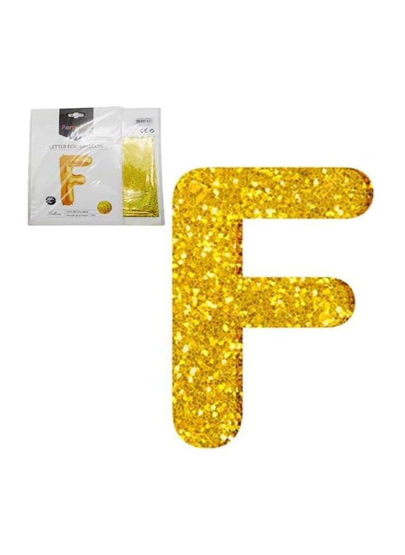 بارتي فن بالون احباط 40 حرف (F) بالون رقائق معدنية كبير قابل للنفخ للحفلات وأعياد الميلاد واحتفالات الذكرى السنوية والاحتفالات لمسة نهائية معدنية لامعة متينة قابلة لإعادة الاستخدام مثالية لبالونات الأبجدية - Image 3