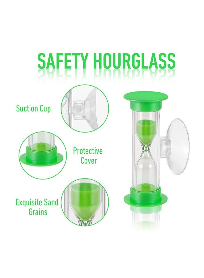 4PCS Sand Timer Toothbrush Timer with Suction Cup, 3 Minutes Sand Timer Rotatable Hourglass Sandglass Sand Clock for Kids Toothbrush, Games, Classes, Cooking - Image 4