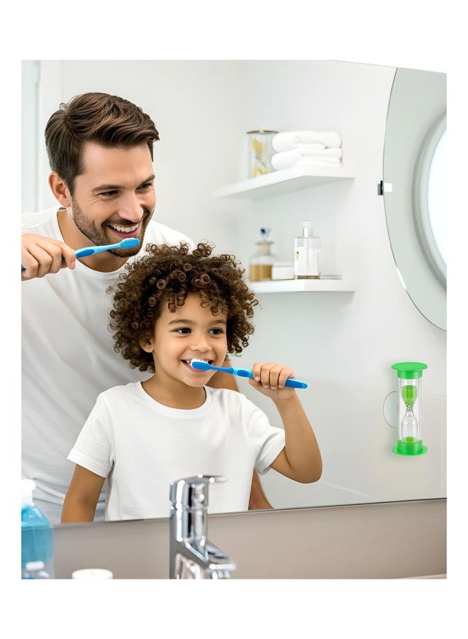 4PCS Sand Timer Toothbrush Timer with Suction Cup, 3 Minutes Sand Timer Rotatable Hourglass Sandglass Sand Clock for Kids Toothbrush, Games, Classes, Cooking - Image 3