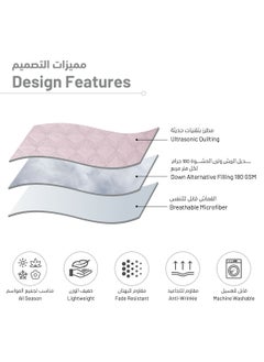 Donetella Bedspread 3-Piece Single Size Compressed Comforter Set Lightweight All Season Coverlet Set 170 X 230 Cm With Fitted Sheet & Pillow Sham, Lilac/Grey  - Image 5