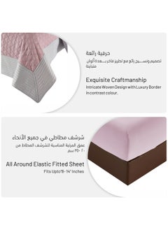 Donetella Bedspread 3-Piece Single Size Compressed Comforter Set Lightweight All Season Coverlet Set 170 X 230 Cm With Fitted Sheet & Pillow Sham, Lilac/Grey  - Image 4