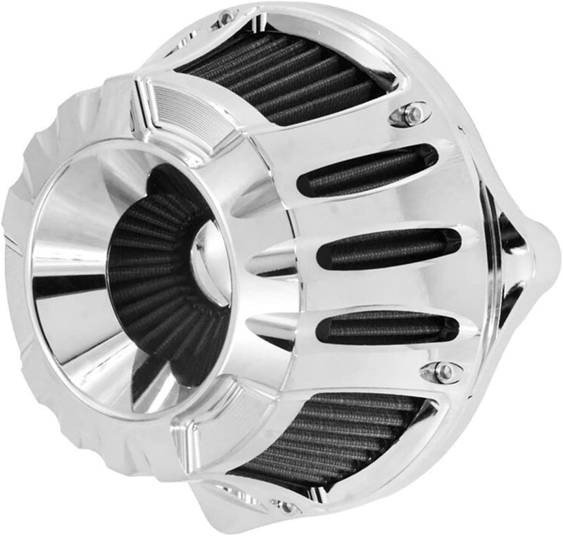 DEMULAX CNC Chrome Air Cleaner Intake Filter - Image 1