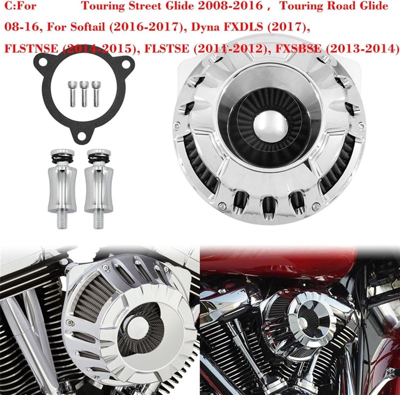 DEMULAX CNC Chrome Air Cleaner Intake Filter - Image 2