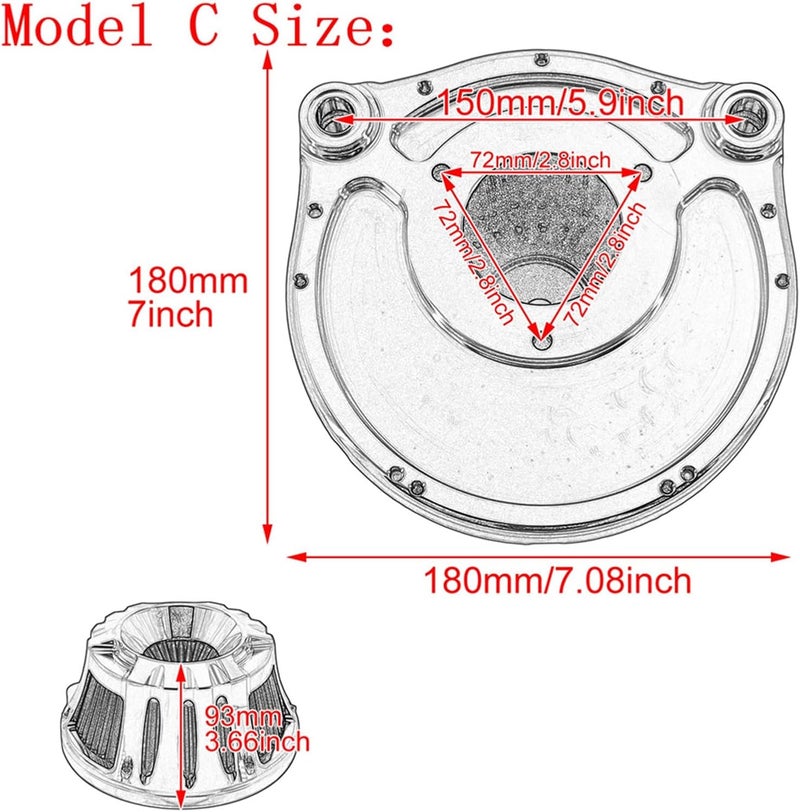 DEMULAX CNC Chrome Air Cleaner Intake Filter - Image 3