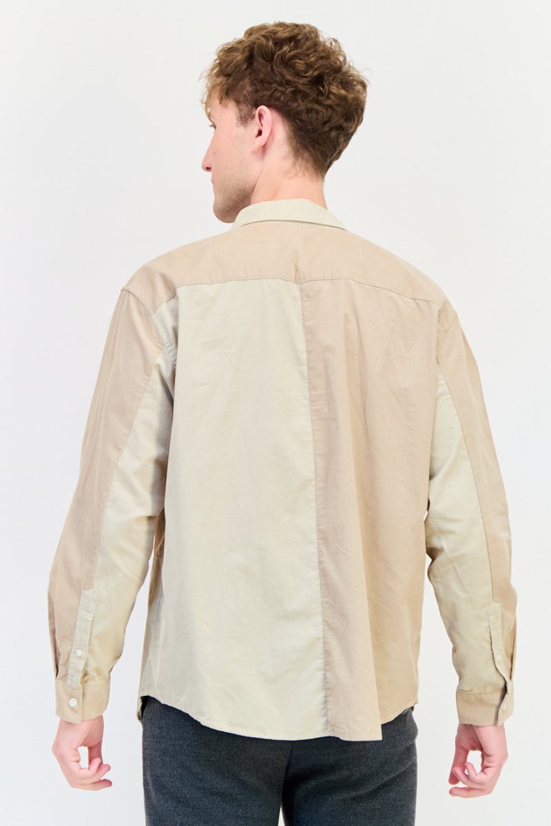 SELECTED قميص كاجوال بأكمام طويلة وبتصميم ثنائي اللون للرجال، متعدد الألوان - Image 3