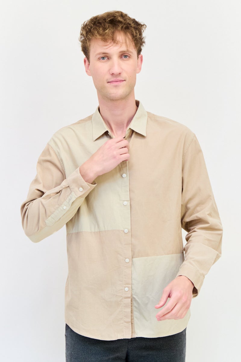 SELECTED قميص كاجوال بأكمام طويلة وبتصميم ثنائي اللون للرجال، متعدد الألوان - Image 1