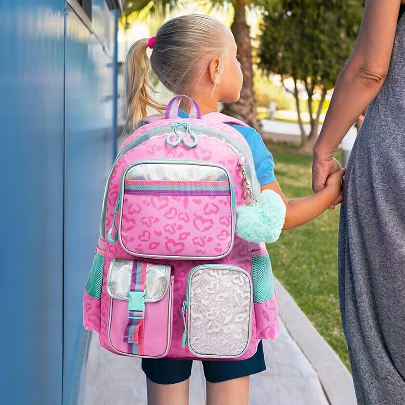 Meetbelify Pink Aesthetic Backpack with Lunch Box for Elementary to Teen Girls - Image 5