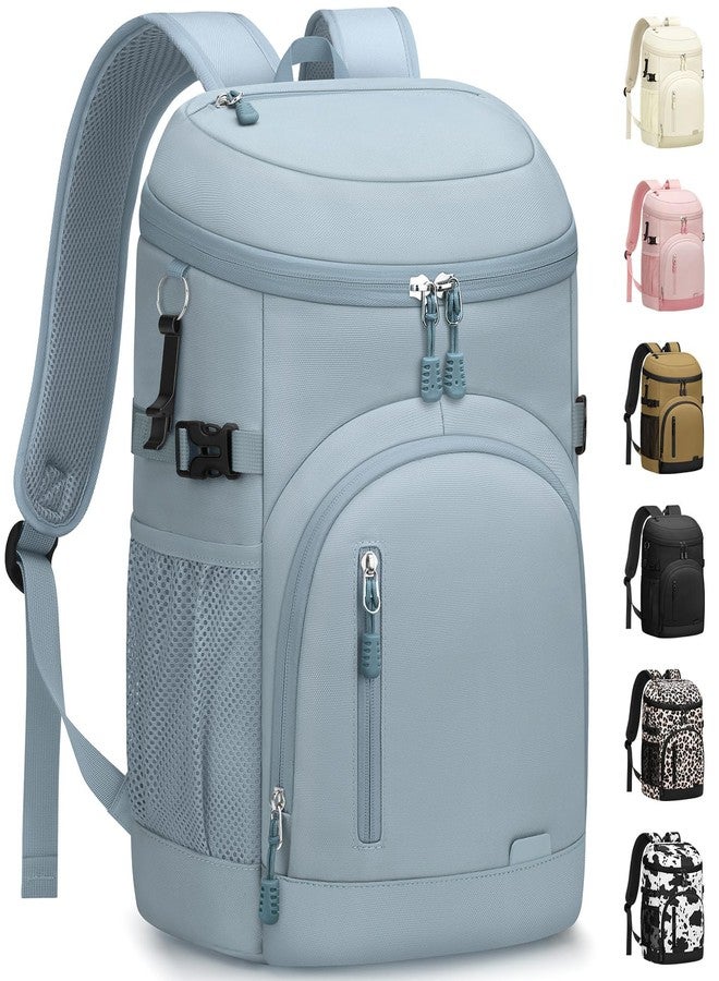 Pritent Cooler Backpack Insulated Waterproof,30 Cans Backpack Coolers Leakproof Lunch Backpack for Men Women Portable Soft Cooler Bag for Beach Camping Travel Picnic, Blue - Image 1