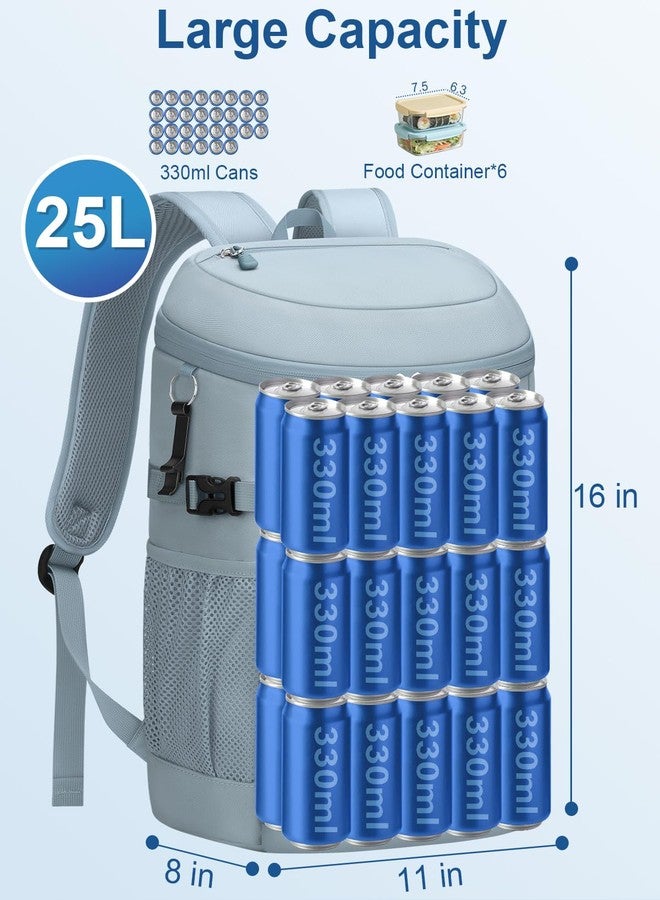 Pritent Cooler Backpack Insulated Waterproof,30 Cans Backpack Coolers Leakproof Lunch Backpack for Men Women Portable Soft Cooler Bag for Beach Camping Travel Picnic, Blue - Image 5